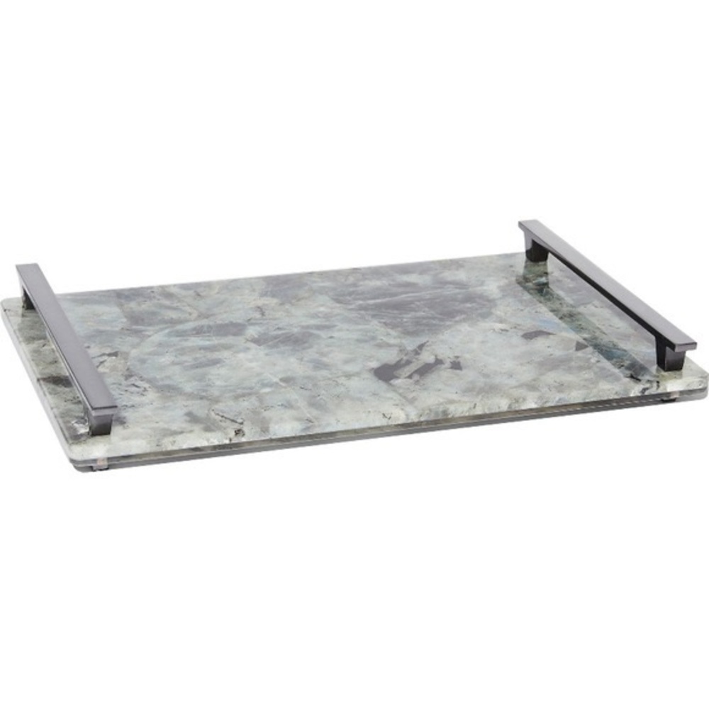 Kendra Scott Gunmetal Labradorite Stone Slab Tray